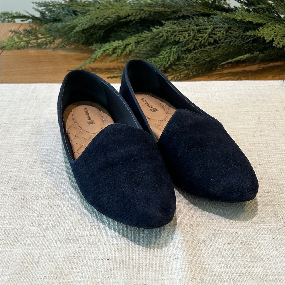 Birdies Heron Flat Navy Suede Shoes